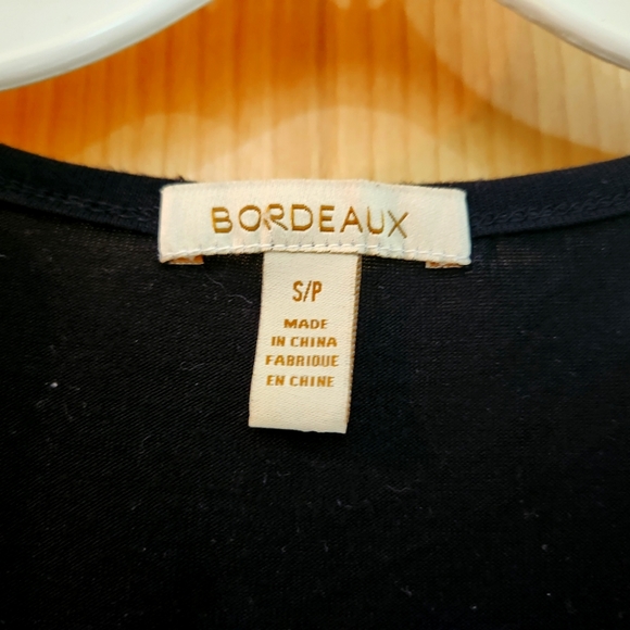 Black Anthropologie Jersey-stretch tshirt with chiffon detail at bottom - Picture 3 of 4